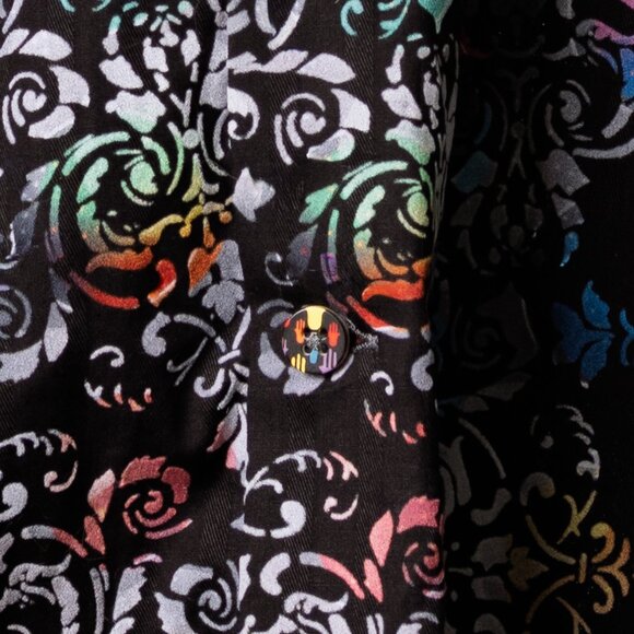 Luchiano Visconti Black Label Multicolor Baroque Cotton Shirt XL - Picture 5 of 7